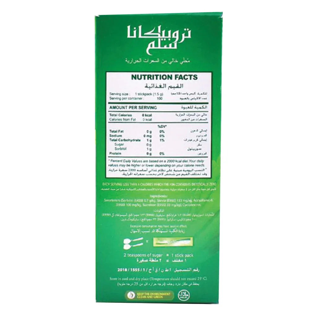 Tropicana Slim® Calorie Free Sweetener With Stevia Stick 100's - Easy Pharmacy LLC