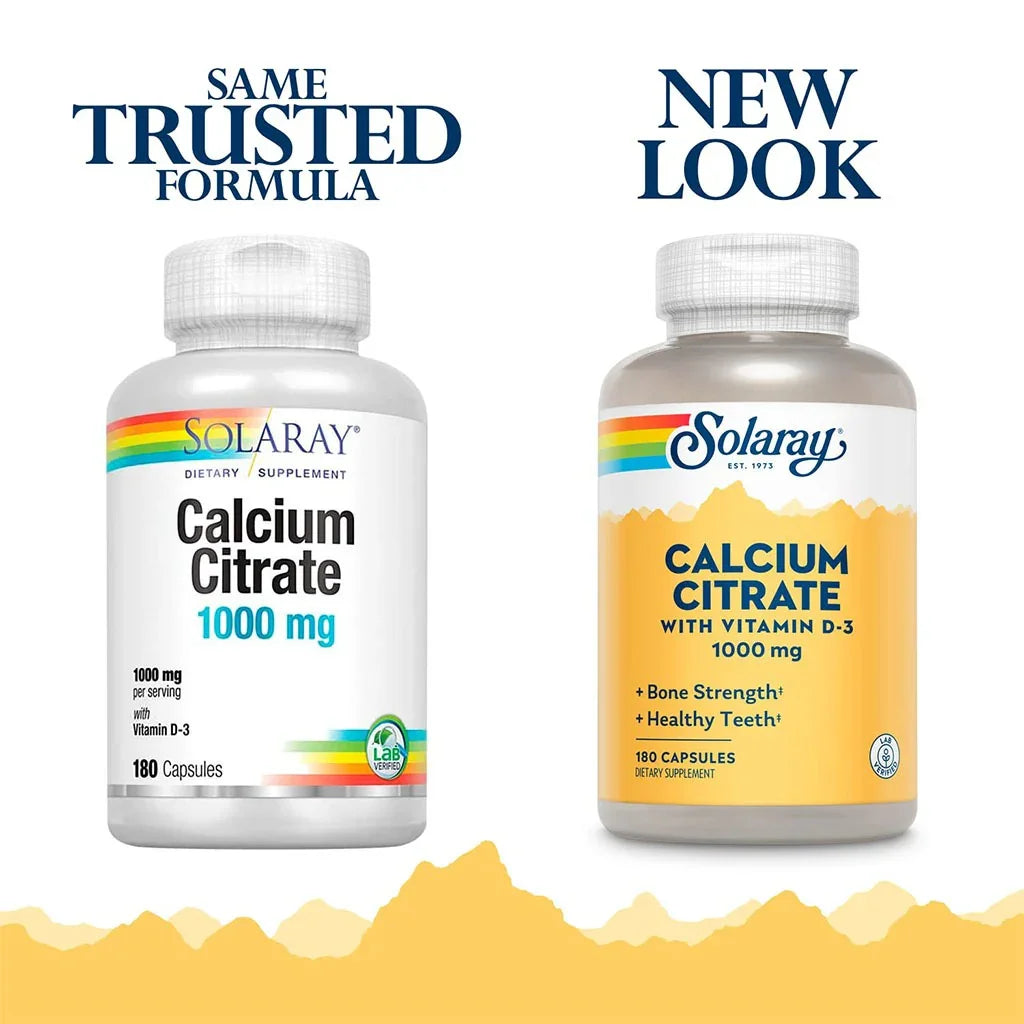 Solaray Calcium Citrate 1000 mg With Vitamin D3 Capsule 90's - Easy Pharmacy LLC