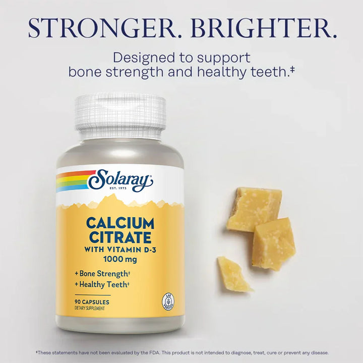 Solaray Calcium Citrate 1000 mg With Vitamin D3 Capsule 90's - Easy Pharmacy LLC