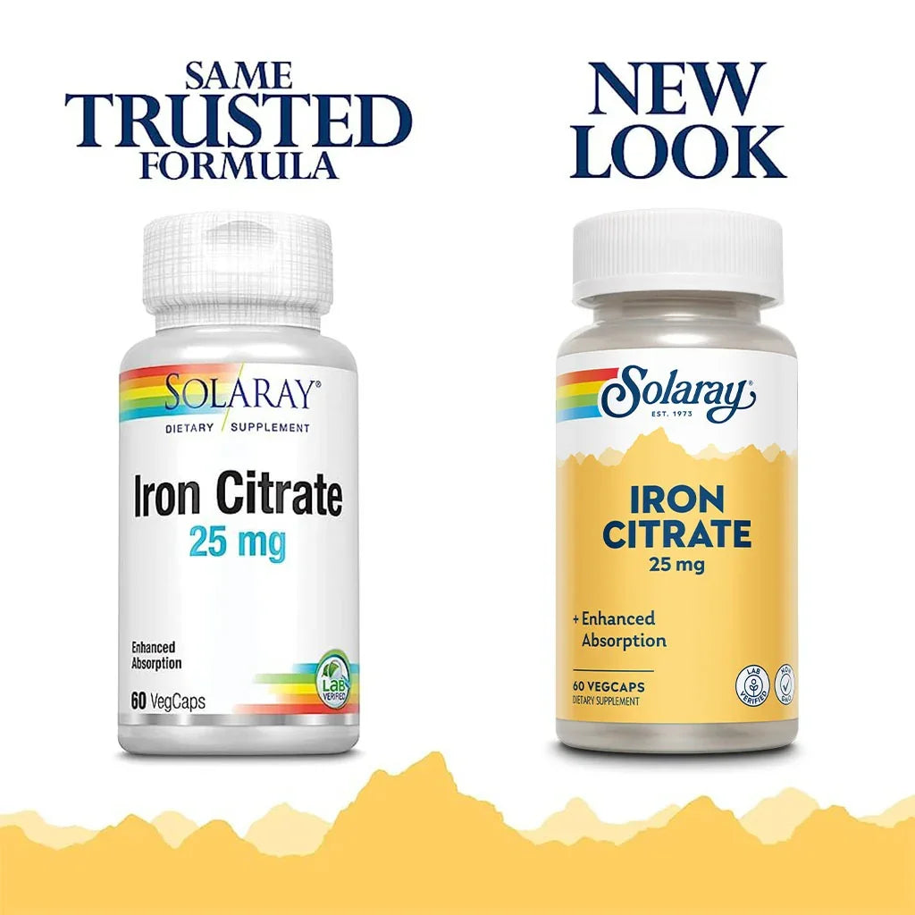 Solaray® Iron Citrate 25 mg Veg Capsules 60's - Easy Pharmacy LLC