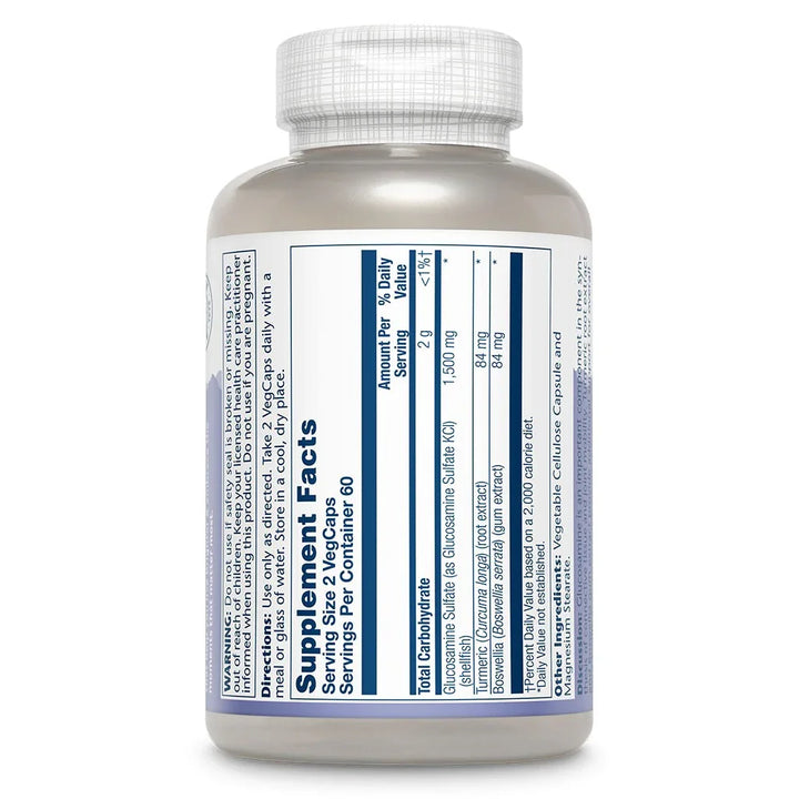 Solaray® Glucosamine Sulfate 1500 mg with Turmeric & Boswellia Veg Capsules 120's - Easy Pharmacy LLC