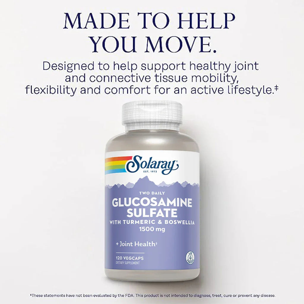 Solaray® Glucosamine Sulfate 1500 mg with Turmeric & Boswellia Veg Capsules 120's - Easy Pharmacy LLC