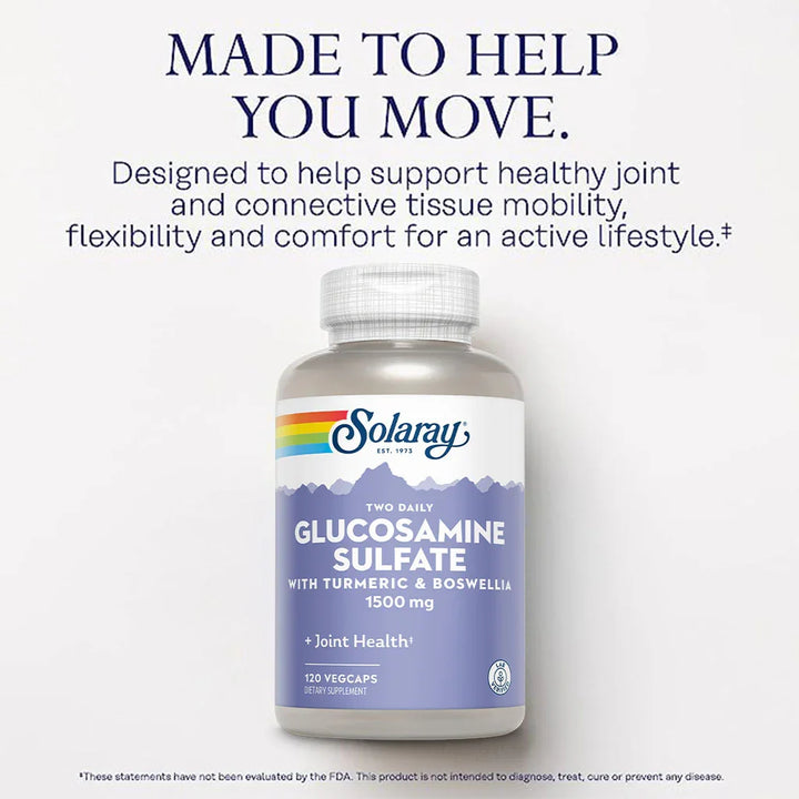 Solaray® Glucosamine Sulfate 1500 mg with Turmeric & Boswellia Veg Capsules 120's - Easy Pharmacy LLC