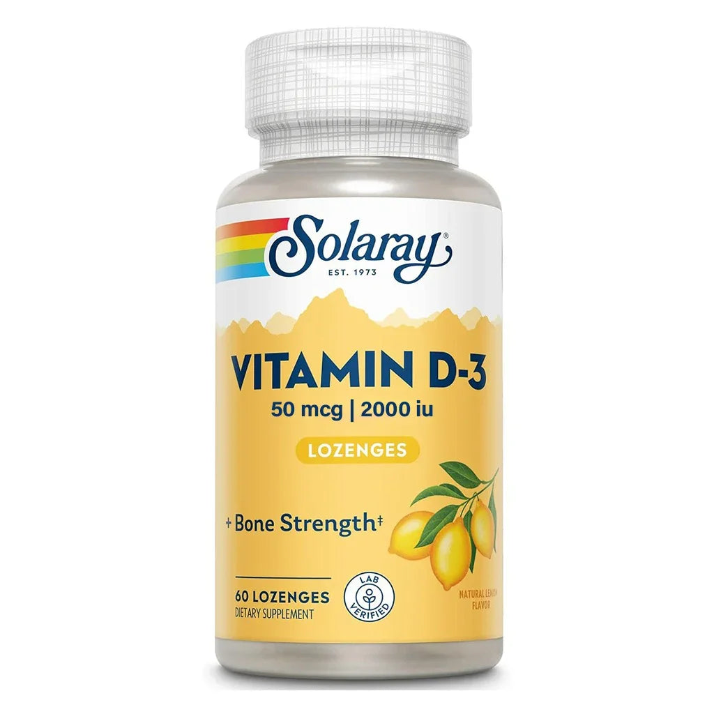 Solaray Vitamin D3 2000IU Lozenges For Bone Strength, Pack of 60's - Easy Pharmacy LLC
