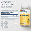 Solaray Vitamin D3 2000IU Lozenges for Bone Health, 60 Lozenges