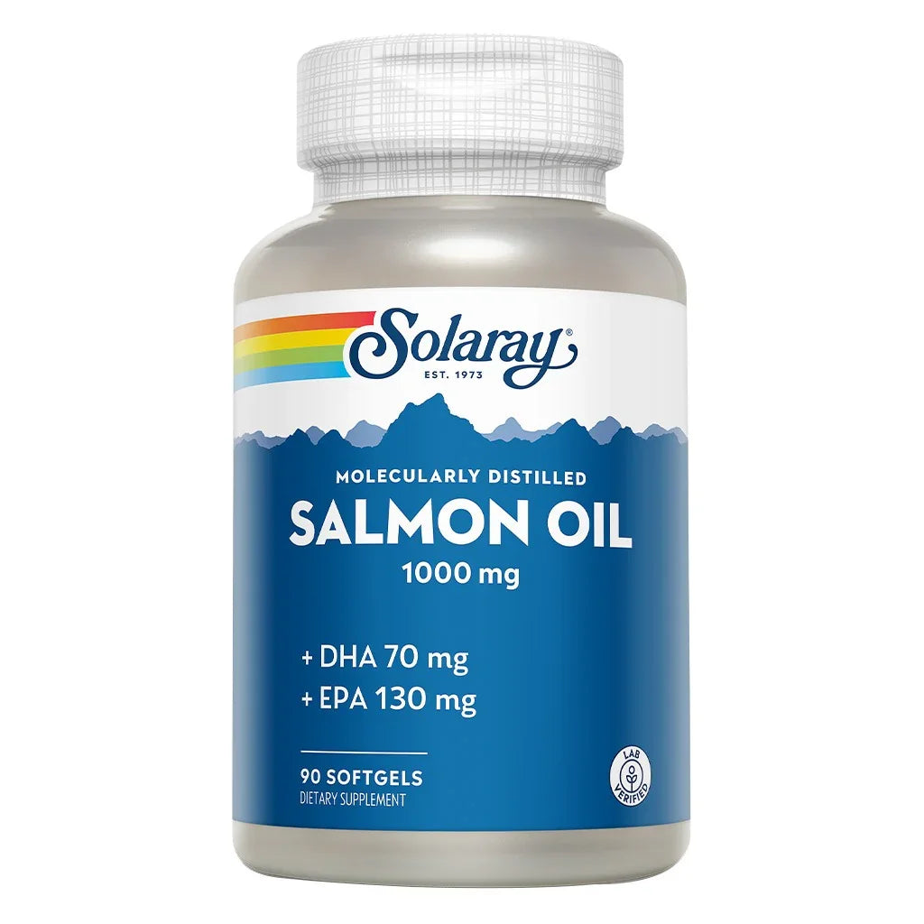 Solaray Salmon Oil 1000mg Omega 3 Fish Oil Supplement Softgels, Pack of 90's - Easy Pharmacy LLC