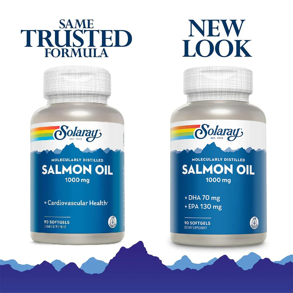Solaray Salmon Oil 1000mg Omega 3 Fish Oil Supplement Softgels, Pack of 90's - Easy Pharmacy LLC