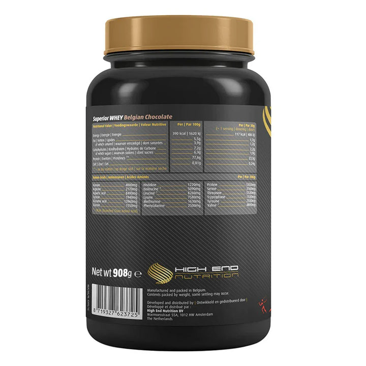 High End Nutrition Superior Whey Belgian Chocolate Powder 908 g - Easy Pharmacy LLC
