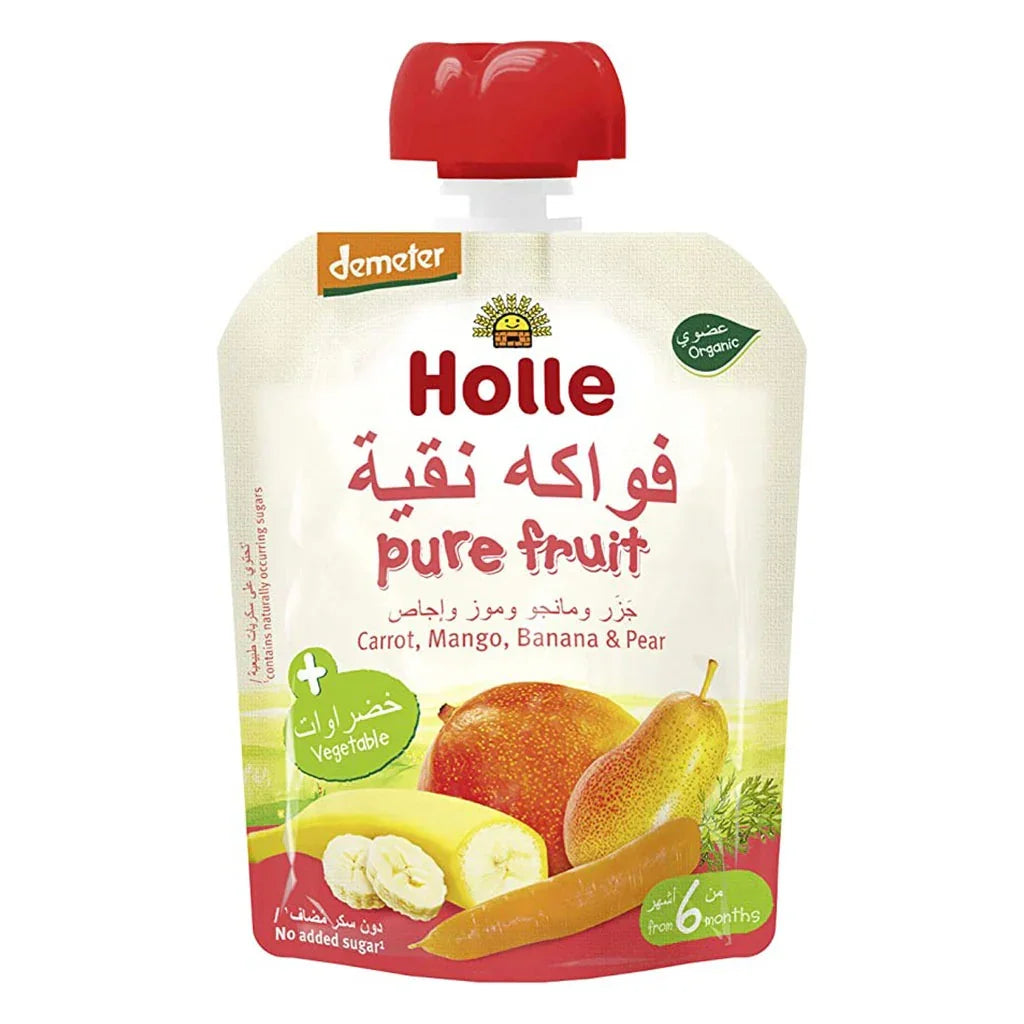 Holle Pure Fruit Carrot, Mango, Banana And Pear Puree 90 g - Easy Pharmacy LLC