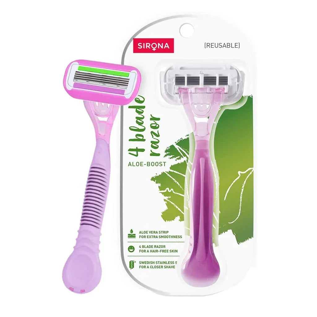 Sirona 4 Blade Reusable Hair Removal Razor For Women 1's - Easy Pharmacy LLC