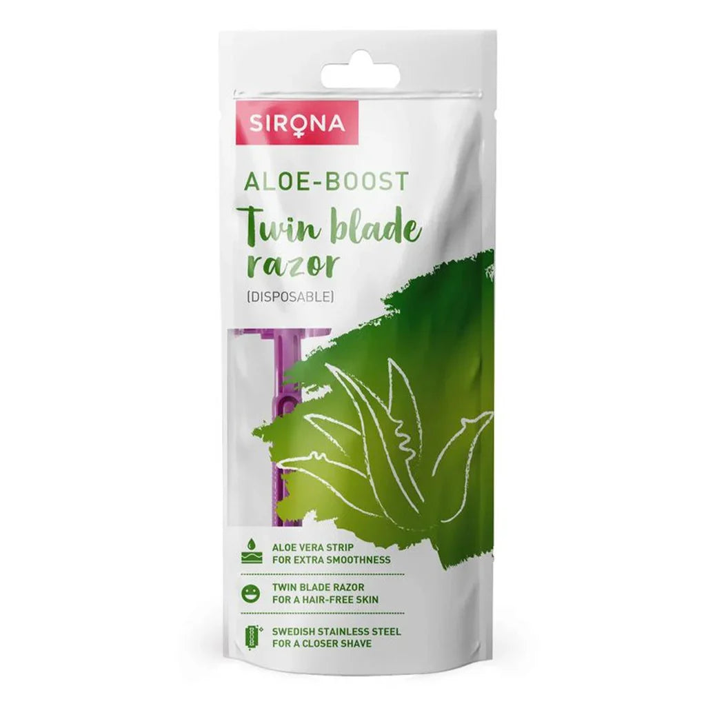 Sirona Aloe-Boost Twin Blade Disposable Hair Removal Razor For Women 5's - Easy Pharmacy LLC