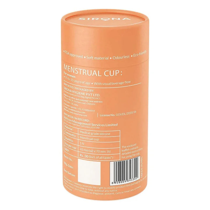 Sirona Reusable Menstrual Cup With Pouch Medium 1's - Easy Pharmacy LLC