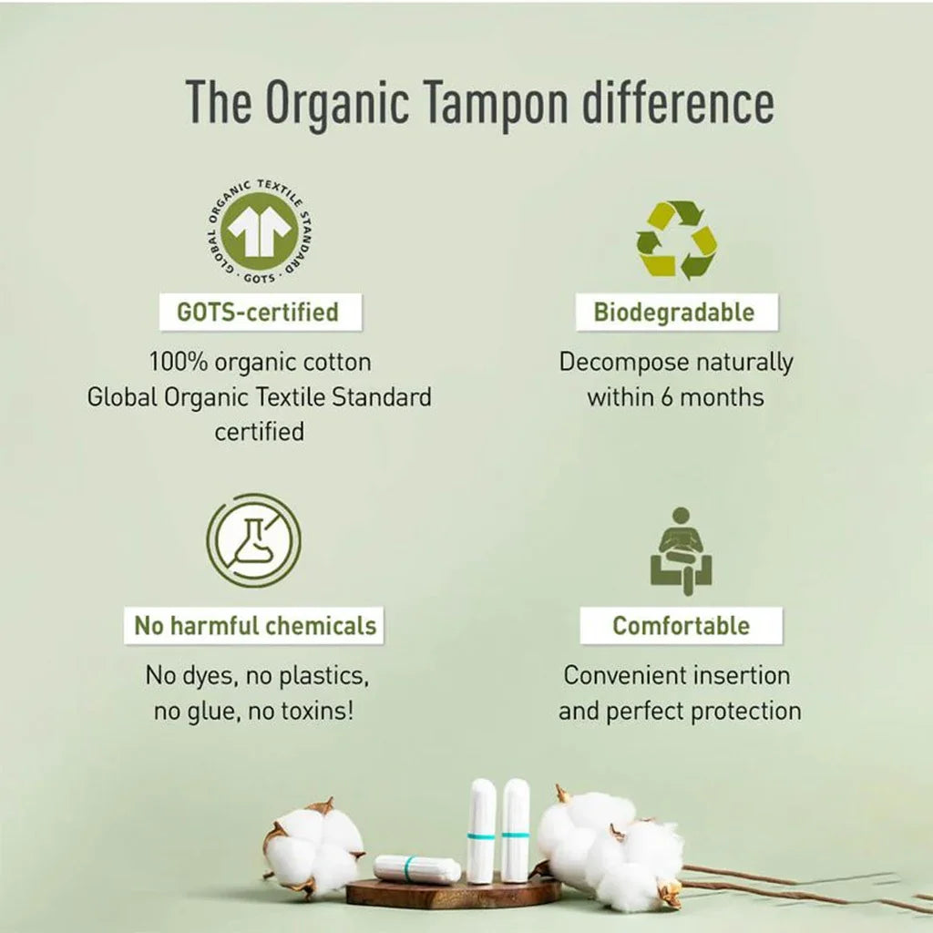 Sirona 100% Organic Cotton Tampons Regular Flow 18's - Easy Pharmacy LLC