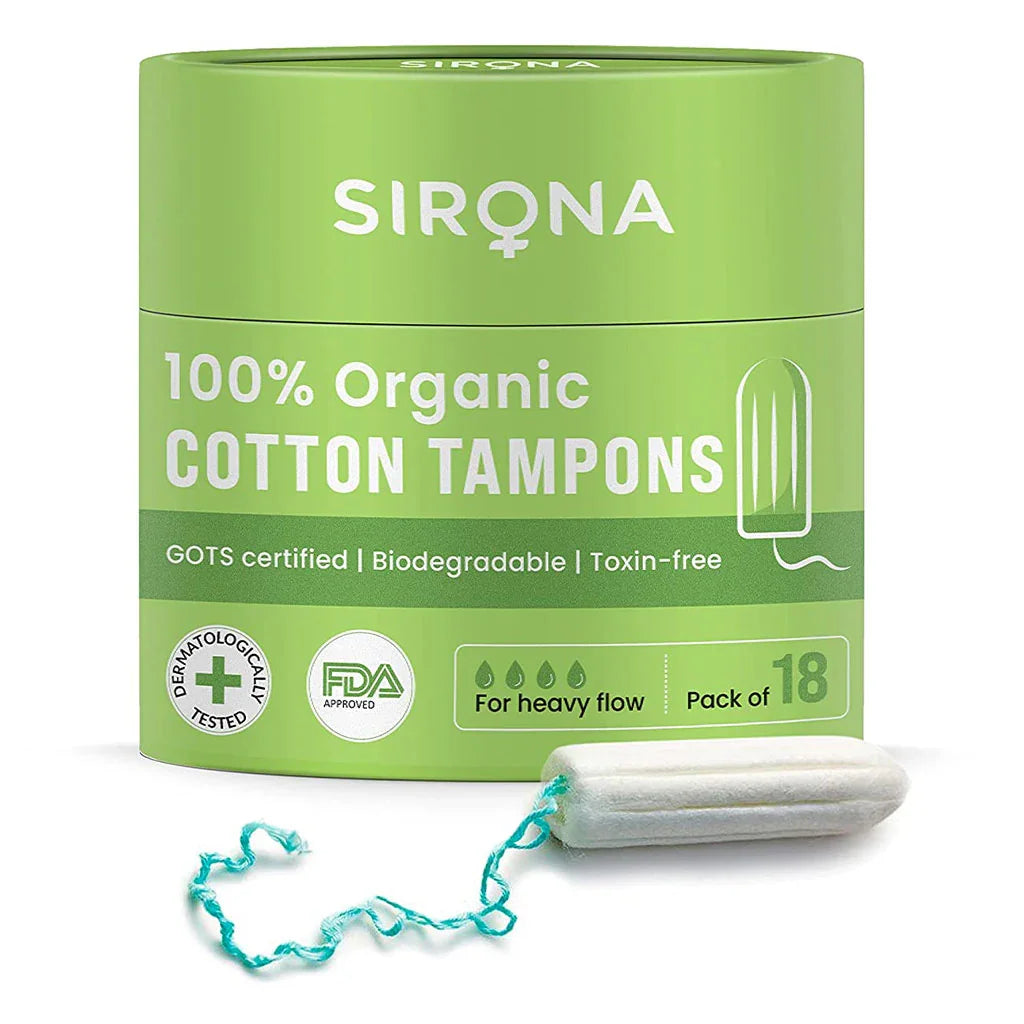 Sirona 100% Organic Cotton Tampons Heavy Flow 18's - Easy Pharmacy LLC