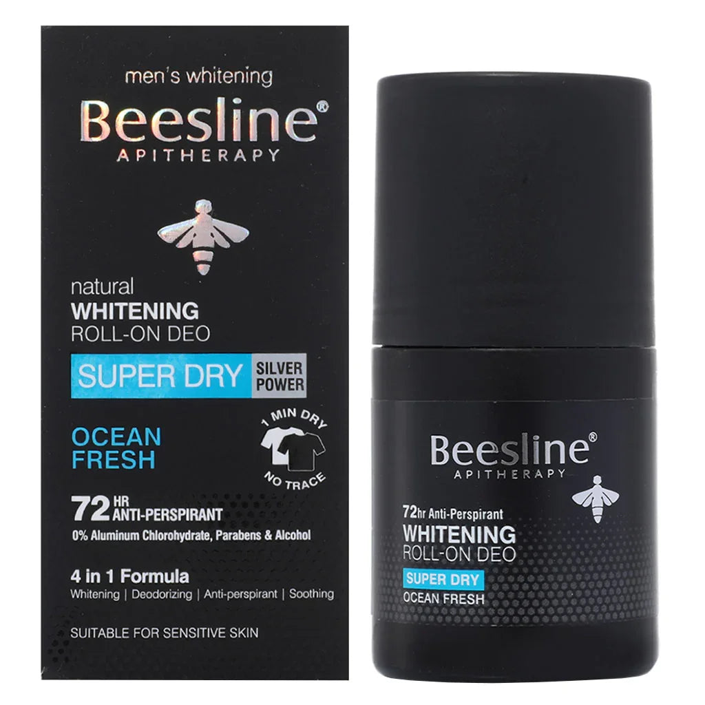 Beesline® Apitherapy Men Whitening Roll-On Deo Super Dry Ocean Fresh 50 mL - Easy Pharmacy LLC
