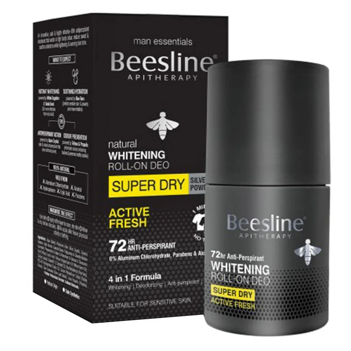 Beesline® Apitherapy Men Whitening Roll-On Deo Super Dry Active Fresh 50 mL - Easy Pharmacy LLC