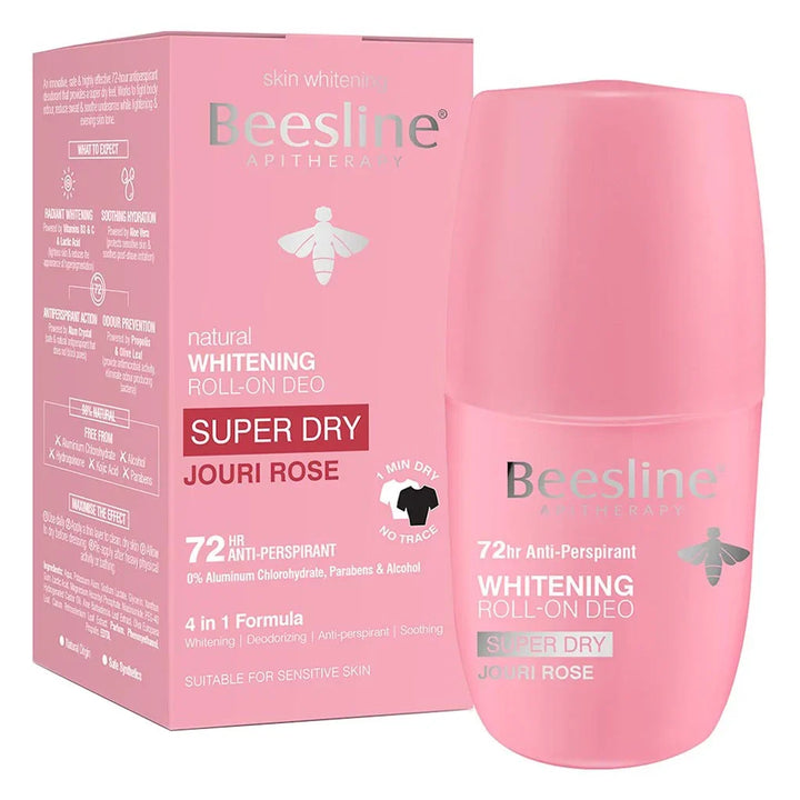 Beesline® Apitherapy Whitening Aluminium Free Deodorant Roll-On Super Dry Jouri Rose 50 mL - Easy Pharmacy LLC