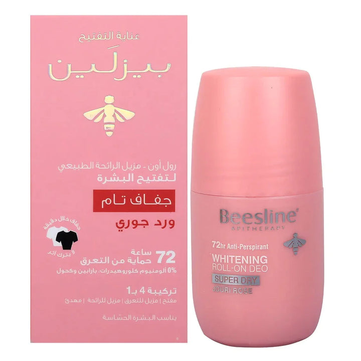 Beesline® Apitherapy Whitening Aluminium Free Deodorant Roll-On Super Dry Jouri Rose 50 mL - Easy Pharmacy LLC