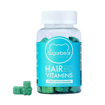 SugarBear Hair Vitamins Vegan Gummies for Hair Growth, 60 Gummies