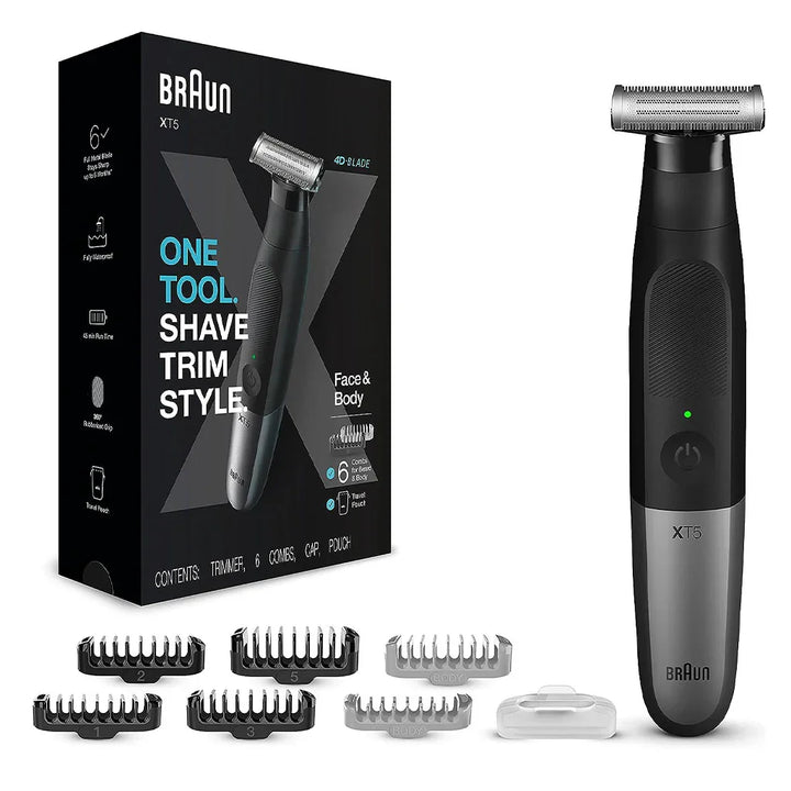 Braun Series X Wet & Dry All-In-One Tool Shaver With 6 Attachments & Pouch XT5200 - Easy Pharmacy LLC