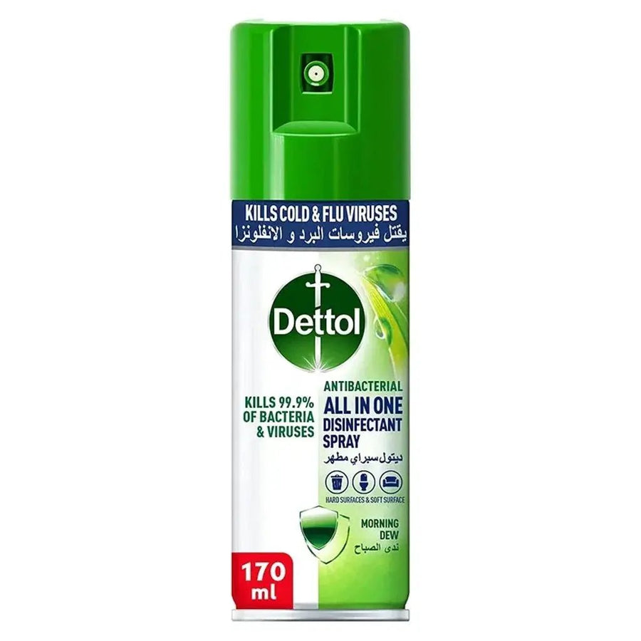 Dettol All-in-1 Antibacterial Disinfectant Spray, Morning Dew, 170ml