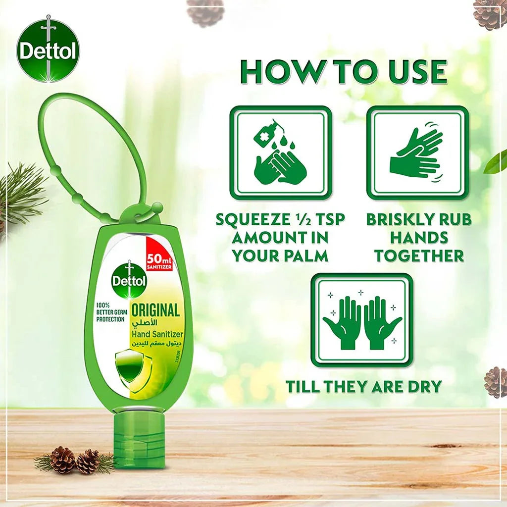 Dettol Original Rinse Free Instant Hand Sanitizer Gel With Jacket 50ml - Easy Pharmacy LLC