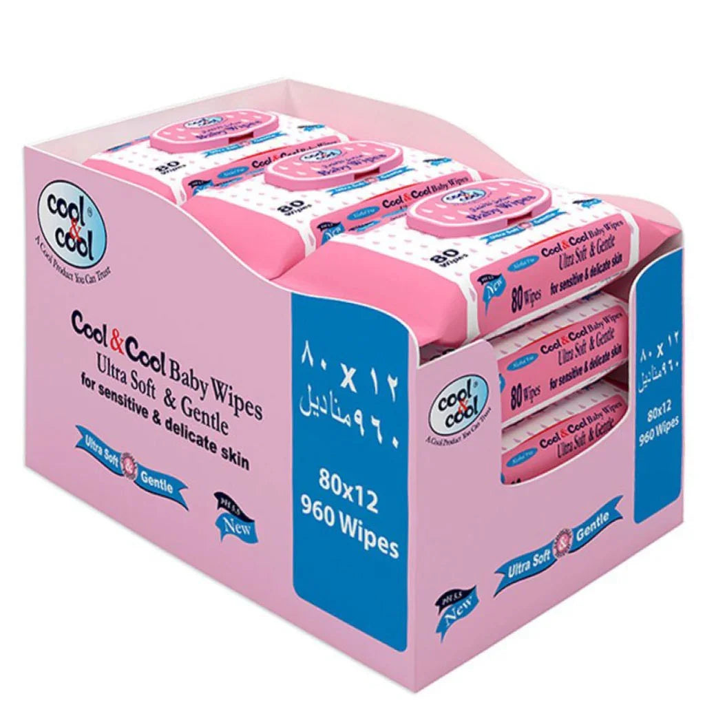 Cool & Cool Baby Wipes 80's Pack of 12's - Easy Pharmacy LLC
