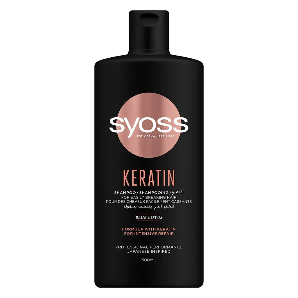 Syoss Keratin Intensive Repair Shampoo For Easily Breaking Hair 500ml - Easy Pharmacy LLC