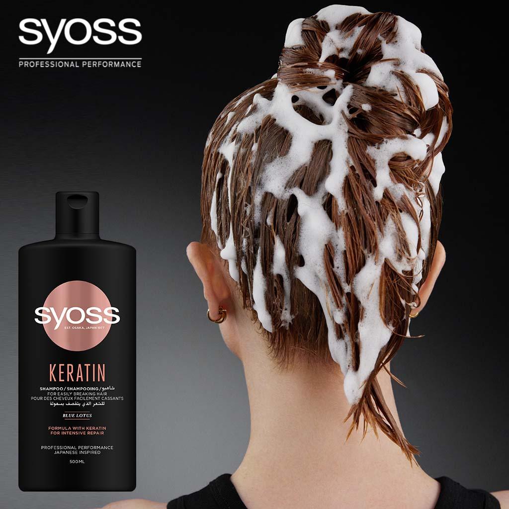 Syoss Keratin Intensive Repair Shampoo For Easily Breaking Hair 500ml - Easy Pharmacy LLC