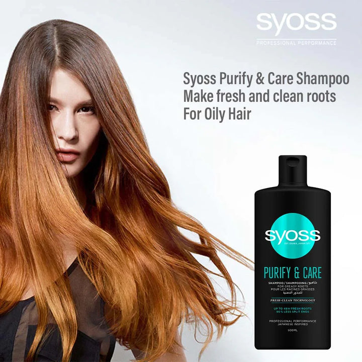 Syoss Purify & Care Shampoo For Oily Hair 500ml - Easy Pharmacy LLC