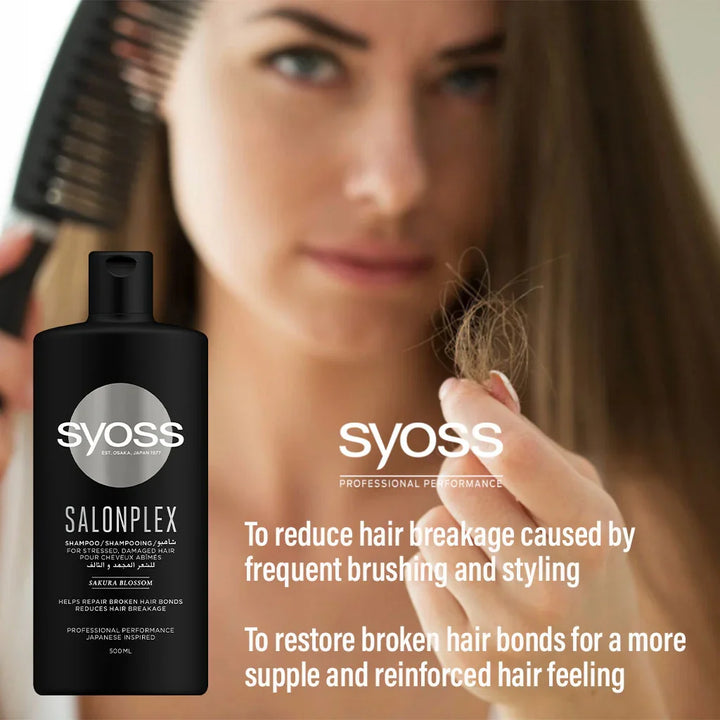 Syoss Salon Plex Shampoo For Stressed & Damaged Hair 500ml - Easy Pharmacy LLC
