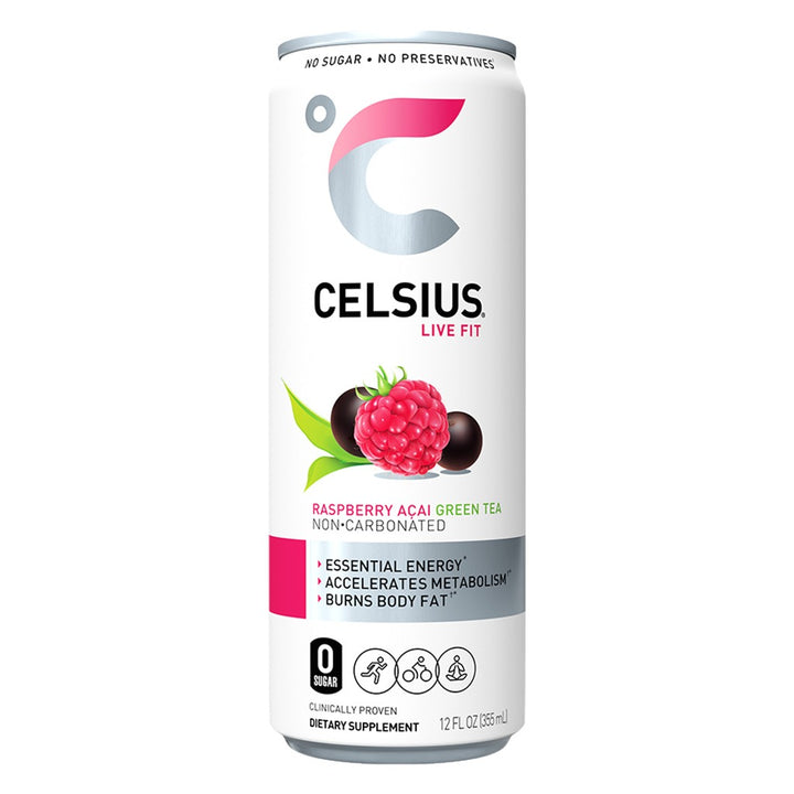 Celsius Raspberry Acai Green Tea Non-Carbonated Fitness Drink - Easy Pharmacy LLC