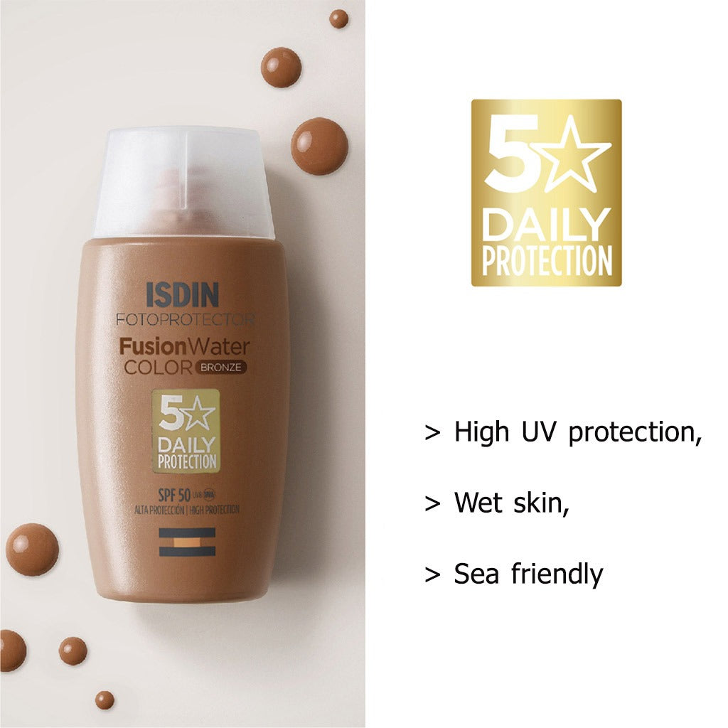 Isdin Fotoprotector SPF 50 Fusion Water Color Bronze Tinted 50 mL - Easy Pharmacy LLC