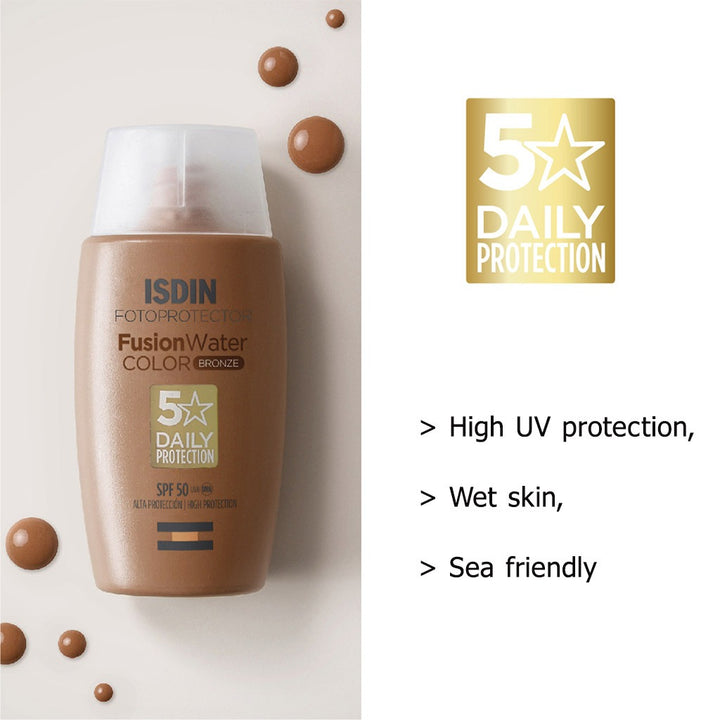 Isdin Fotoprotector SPF 50 Fusion Water Color Bronze Tinted 50 mL - Easy Pharmacy LLC