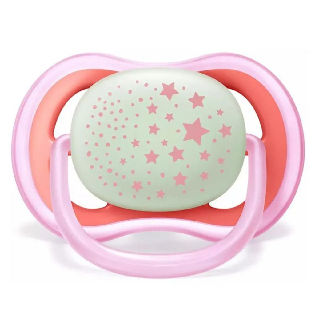 Philips Avent Ultra Air Silicone Soother Night Time For 6-18 Months Baby Girl, Pack of 2's - Easy Pharmacy LLC