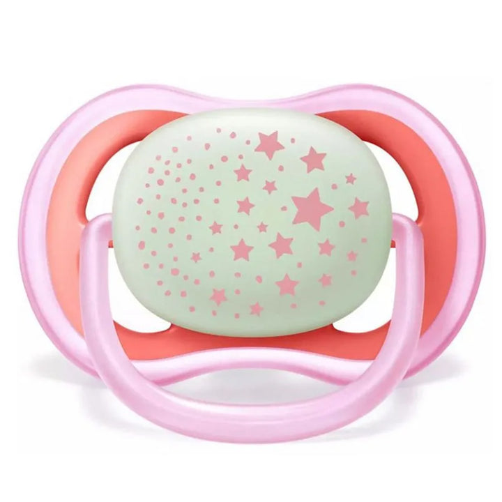 Philips Avent Ultra Air Silicone Soother Night Time For 6-18 Months Baby Girl, Pack of 2's - Easy Pharmacy LLC