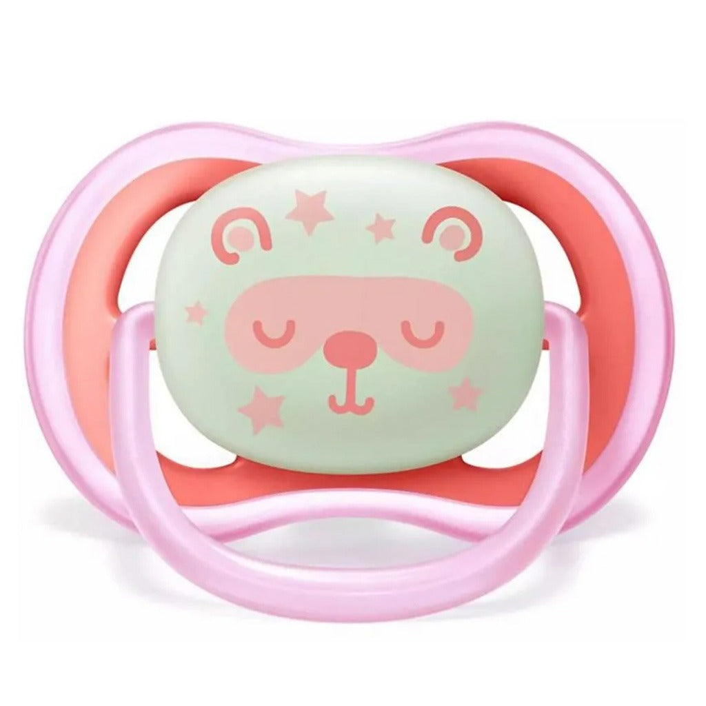 Philips Avent Ultra Air Silicone Soother Night Time For 6-18 Months Baby Girl, Pack of 2's - Easy Pharmacy LLC