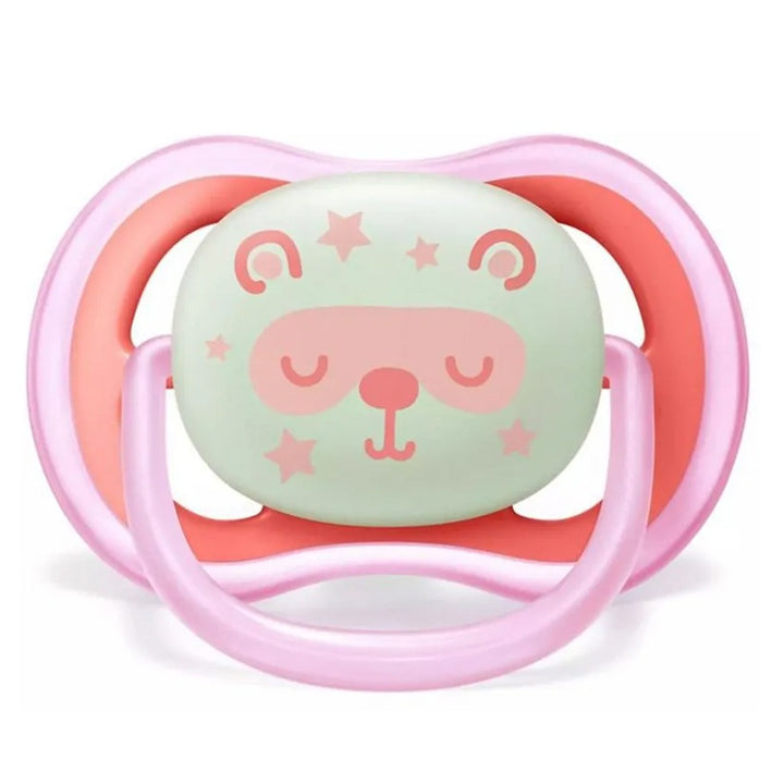 Philips Avent Ultra Air Silicone Soother Night Time For 6-18 Months Baby Girl, Pack of 2's - Easy Pharmacy LLC