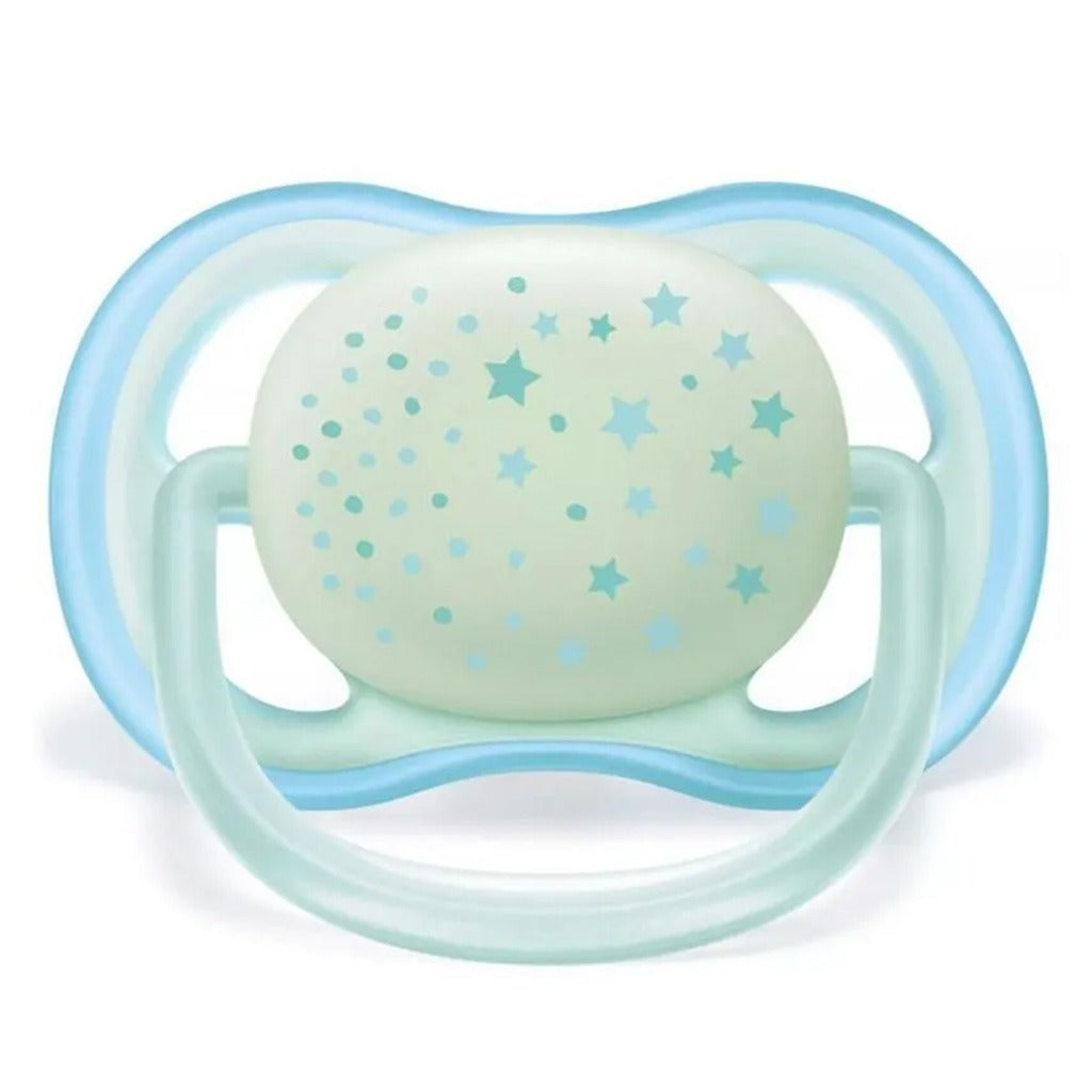 Philips Avent Ultra Air Silicone Soother Night Time For 6-18 Months Baby Boy, Pack of 2's - Easy Pharmacy LLC