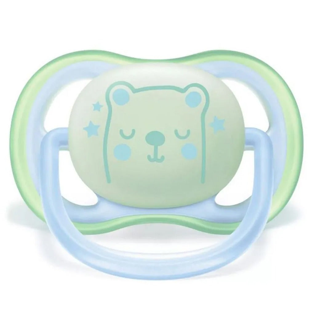 Philips Avent Ultra Air Silicone Soother Night Time For 6-18 Months Baby Boy, Pack of 2's - Easy Pharmacy LLC