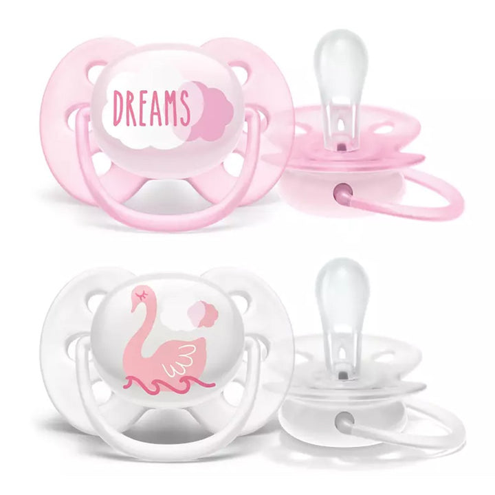 Philips Avent Ultra Soft Soother Mix Deco For 0-6 Months Baby Girl, Pack of 2's - Easy Pharmacy LLC