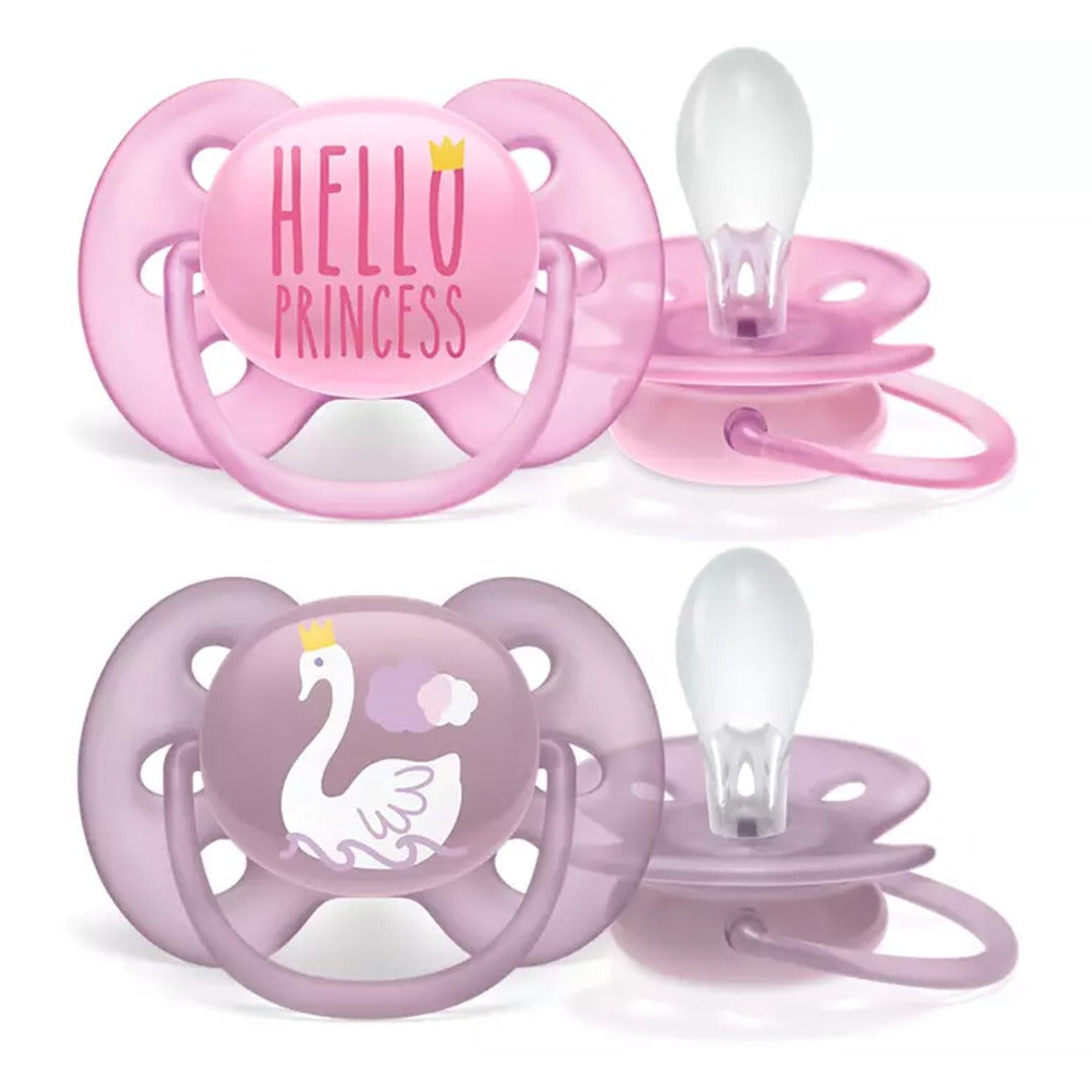Philips Avent Ultra Soft Soother Deco For 6-18 Months Baby Girl, Pack of 2's - Easy Pharmacy LLC