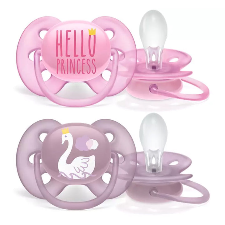 Philips Avent Ultra Soft Soother Deco For 6-18 Months Baby Girl, Pack of 2's - Easy Pharmacy LLC