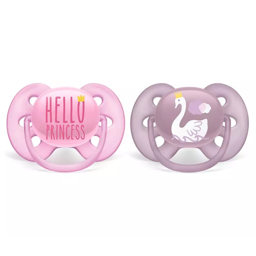 Philips Avent Ultra Soft Soother Deco For 6-18 Months Baby Girl, Pack of 2's - Easy Pharmacy LLC