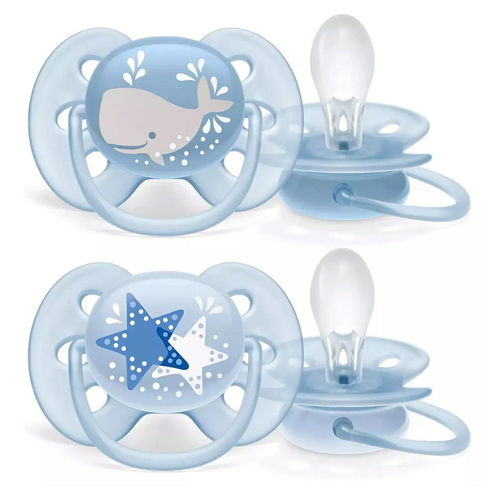 Philips Avent Ultra Soft Soother Deco For 6-18 Months Baby Boy, Pack of 2's - Easy Pharmacy LLC