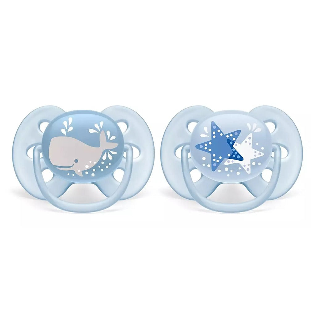 Philips Avent Ultra Soft Soother Deco For 6-18 Months Baby Boy, Pack of 2's - Easy Pharmacy LLC
