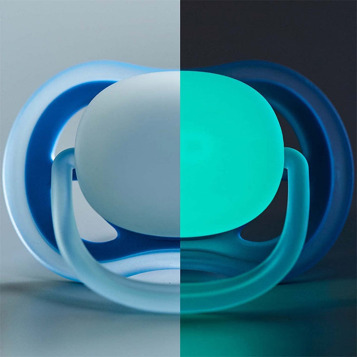 Philips Avent Ultra Air Silicone Soother Night Time For 0-6 Months Baby Girl, Pack of 2's - Easy Pharmacy LLC