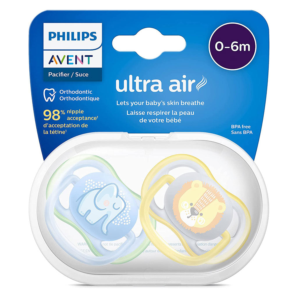Philips Avent Ultra Air Freeflow Silicone Soother Deco For 0-6 Months Baby, Pack of 2's - Easy Pharmacy LLC