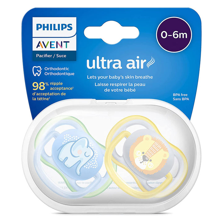 Philips Avent Ultra Air Freeflow Silicone Soother Deco For 0-6 Months Baby, Pack of 2's - Easy Pharmacy LLC