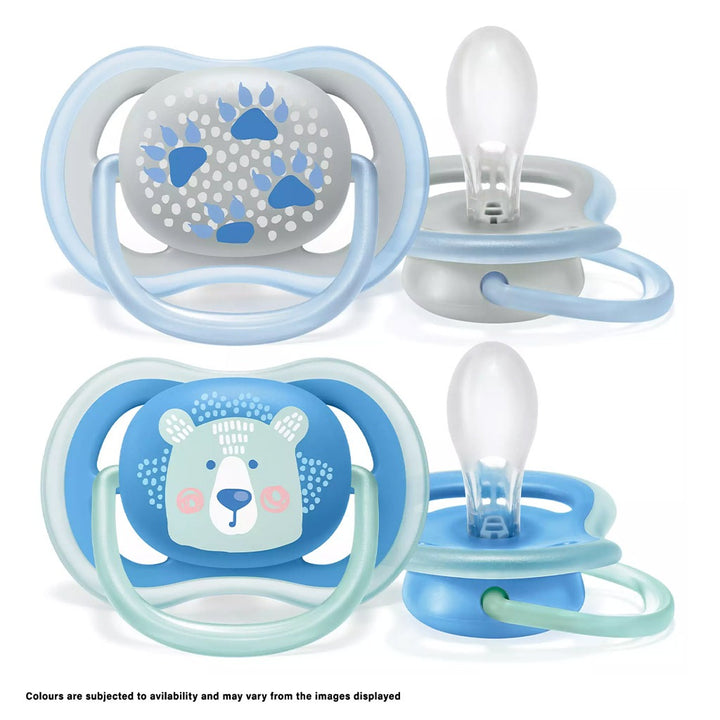 Philips Avent Ultra Air Silicone Freeflow Soother For Babies 6-18 Months Deco SCF085/06, Pack of 2's - Assorted - Easy Pharmacy LLC